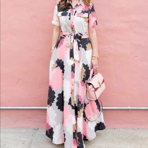 Banana Republic Floral Button Up Maxi Dress